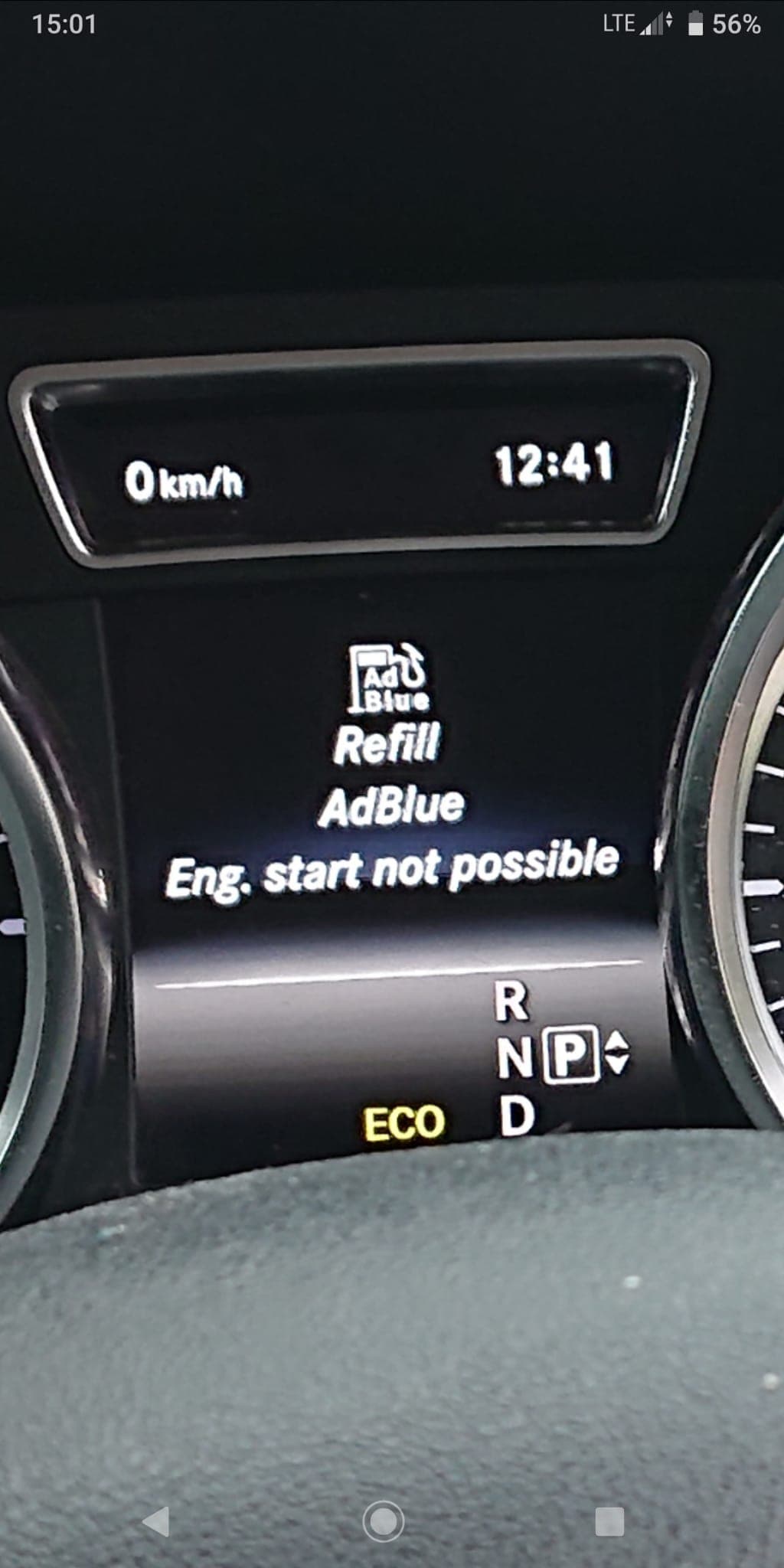 AdBlue warning message - Engine start not possible
